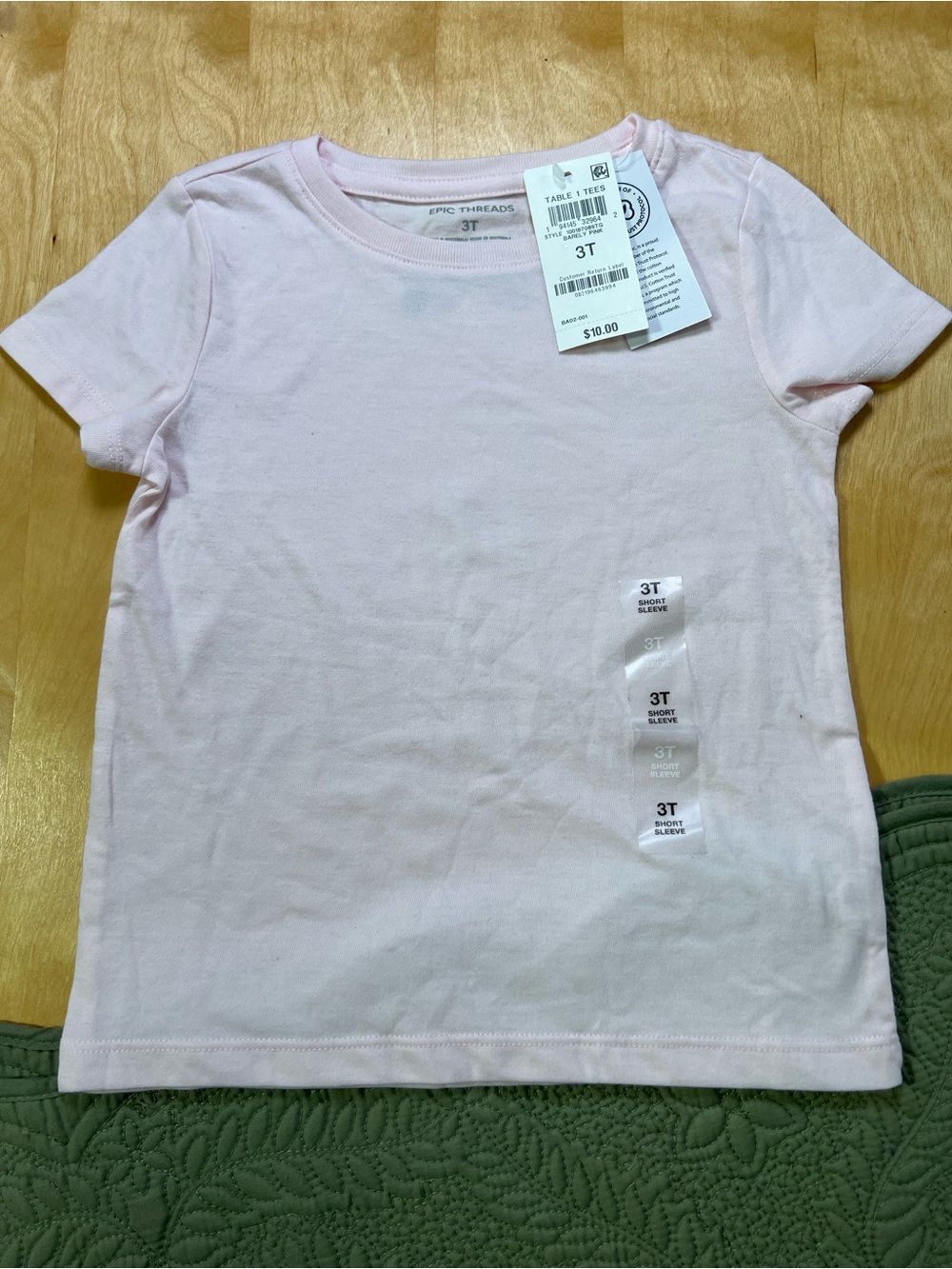 Epic Threads Light Pink Toddler Short Sleeve Tee